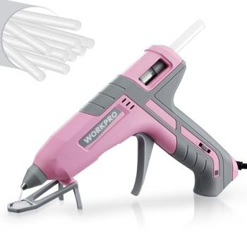 WORKPRO Hot Glue Gun Full Size – 60/100W Dual Temp Glue Gun and Sticks Set with
