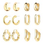 KAMXUY 6 Pairs Gold Hoop Earrings for Women