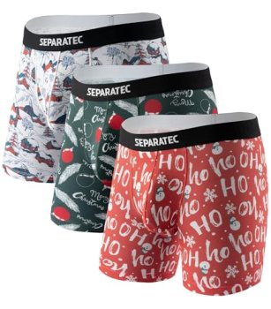 Separatec Mens Underwear with Pouch Moisture Wicking Dual Pouch Boxer Briefs Bre
