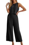 IWOLLENCE Women’s Summer 2 Piece Outfits Set Round neck Sleeveless Tank Crop Top