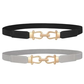 JASGOOD Women Skinny Elastic Belt for Dresses