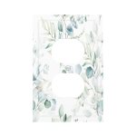 Xuejiaku Outlet Covers Watercolor Eucalyptus Plant Leaf 1 Gang Duplex Light Swit