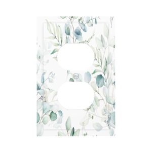 Xuejiaku Outlet Covers Watercolor Eucalyptus Plant Leaf 1 Gang Duplex Light Swit