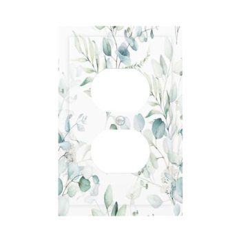 Xuejiaku Outlet Covers Watercolor Eucalyptus Plant Leaf 1 Gang Duplex Light Swit