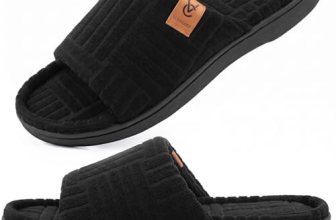 VeraCosy Ladies Open Toe Slippers Soft Terry Cloth Indoor Slip on Women’s House