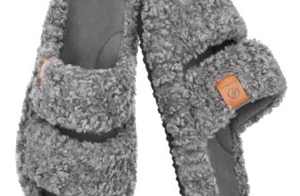 EverFoams Womens Fuzzy Open-toe Slippers Soft Comfy Memory Foam Indoor House Sho