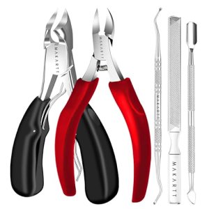 Makartt Toenail Clippers, 5-in-1 Stainless Steel Nail Clipper Set for Thick or I