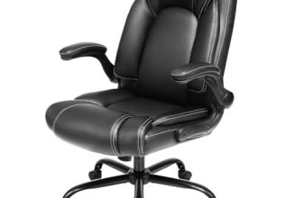 OUTFINE Flip-up Arms Office Chair 300lbs Executive Chair Swivel Office Chair wit