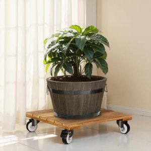 2pack Wood Plant Caddy With Wheels Heavy Duty