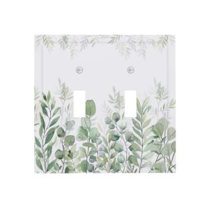 Wpshijia Green Eucalyptus Rustic Botanical Plant Leaves Double Toggle Boho Light