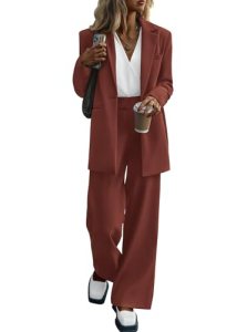 KIRUNDO Women Suits 2 Piece Set Business Casual Dressy Oversized Blazer Jacket a