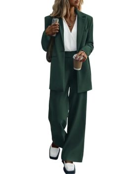 KIRUNDO Women Suits 2 Piece Set Business Casual Dressy Oversized Blazer Jacket a
