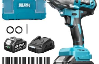 Seesii Impact Wrench 665 FT-LBS(900N.m) 3300IPM 1/2 Impact Gun High Torque Elect