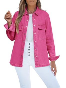 luvamia 2025 Spring Jean Jackets for Women Fashion Oversized Button Down Denim J