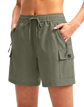 SANTINY Women’s 5”/ 7”/9” Hiking Cargo Shorts Quick Dry Lightweight Summer Sh