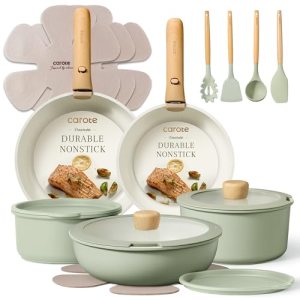 CAROTE Pots and Pans Set, Nonstick Cookware Set Detachable Handle