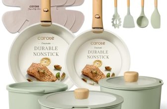 CAROTE Pots and Pans Set, Nonstick Cookware Set Detachable Handle