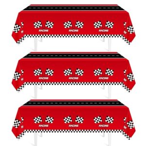 Childom 3Pcs Racing Car Plastic Tablecloth