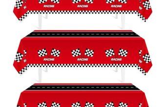Childom 3Pcs Racing Car Plastic Tablecloth