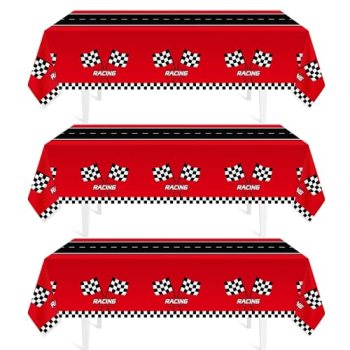 Childom 3Pcs Racing Car Plastic Tablecloth