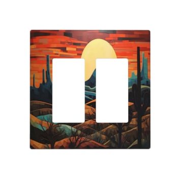 Sghxwp Decorative Outlet Covers Boho Abstract Sun Midcentury Sunrise Landscape 2