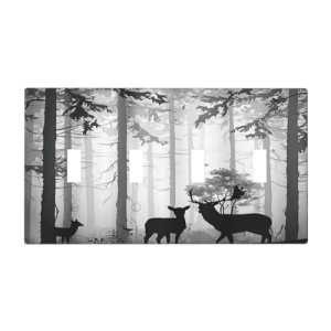 Xuejiaku Light Switch Cover Country Deer Hunting Rustic Woodland Misty Forest 4