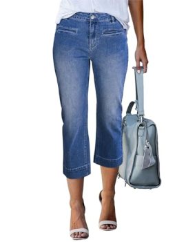 Luvamia High Waisted Cropped Jeans for Women