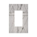 Wpshijia Farmhouse Barn Door Rustic Gray White Wooden Single Rocker Light Switch