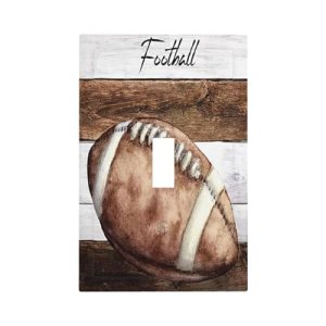 Wpshijia Sports Football Rustic Wooden Plank 1 Gang Single Toggle Light Switch C