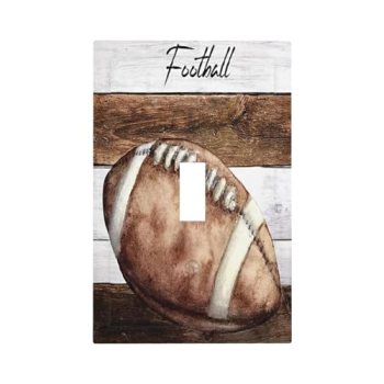 Wpshijia Sports Football Rustic Wooden Plank 1 Gang Single Toggle Light Switch C