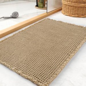tchdio Waffle Bath Mat Rug, Super Absorbent Non Slip Bath Mats Ultra Soft Bathma