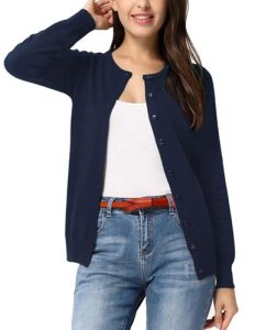 GRACE KARIN Women’s Long Sleeve Button Up Cardigan Lightweight Casual Knit Cardi