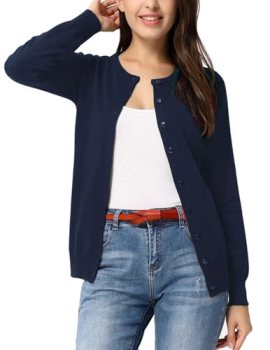 GRACE KARIN Womens Long Sleeve Button Up Cardigan Lightweight Casual Knit Cardig