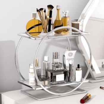 YIWANFW Perfume Organizer for Bedroom Dresser- Sliver Makeup Organizers for Vani