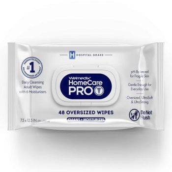 Welmedix Adult Bathing Wipes – Oversized No Rinse Bath Wipes with Moisturizers