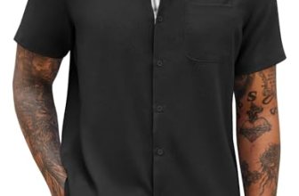 COOFANDY Men’s Casual Button Down Shirt Beach Linen Short Sleeve Shirts Untucked