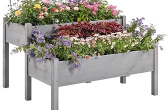 Yaheetech 47x41x30in Wooden Raised Garden Bed Horticulture Outdoor 2 Tiers Eleva