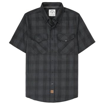 Dubinik® Mens Short Sleeve Button Down Men Button Up Short Sleeve Two Pockets So