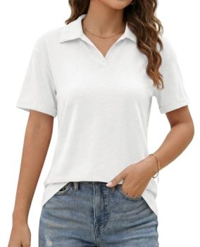 Imily Bela Womens Short Sleeve Polo T Shirts Summer Business Dressy Casual Tops