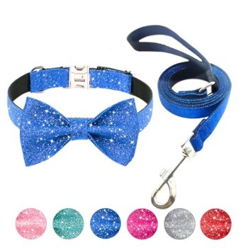 Jumpress Bling Bow Tie Dog Collar and Leash Set