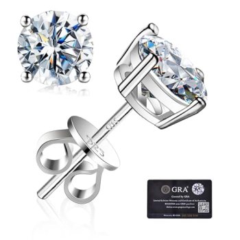 Moissanite Stud Earrings 2.0CT D Color