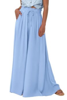 PRETTYGARDEN Women’s 2026 Summer Wide Leg Palazzo Pants High Waisted Flowy Pocke