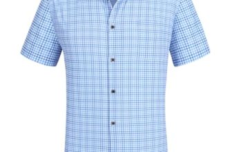 Alex Vando Mens Button Down Shirts Wrinkle Free 4-Way Stretch Short Sleeve Busin