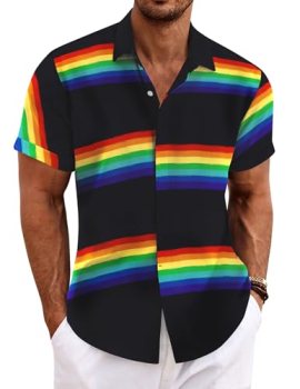COOFANDY Mens Beach Shirt Short Sleeve Button Up Linen Shirts for Men Casual Shi