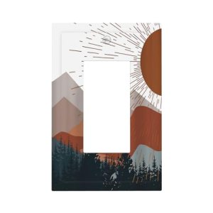 Tewujay Outlet Covers Boho Mid Century Sun Mountain Abstract Nature 1 Gang Wall