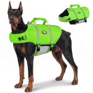 AOFITEE Dog Life Jacket Large, Reflective Dog Life Vest for Swimming XXL