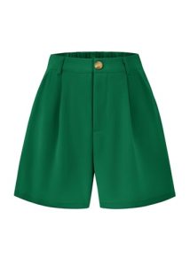 KIRUNDO Shorts for Women Dressy Casual Summer Elastic Waist in the Back Pleated