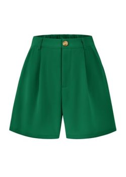 KIRUNDO Shorts for Women Dressy Casual Summer Elastic Waist in the Back Pleated