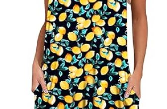 MISFAY Women’s Summer Casual T Shirt Dresses Beach Cover up Tank Dress(Lemon Bla