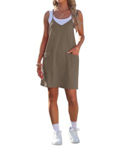 AUSELILY Womens Summer Dress 2026 Sleeveless Casual Mini Dress Spaghetti Strap S